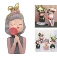 thumbnail image 4 of 2 piezas inconfundible moda chica escultura florero hogar Oficina interior plantas contenedor plantas carnosas maceta adornos de escritorio DYNWAVEMX retrato cara jardineras macetas, 4 of 8