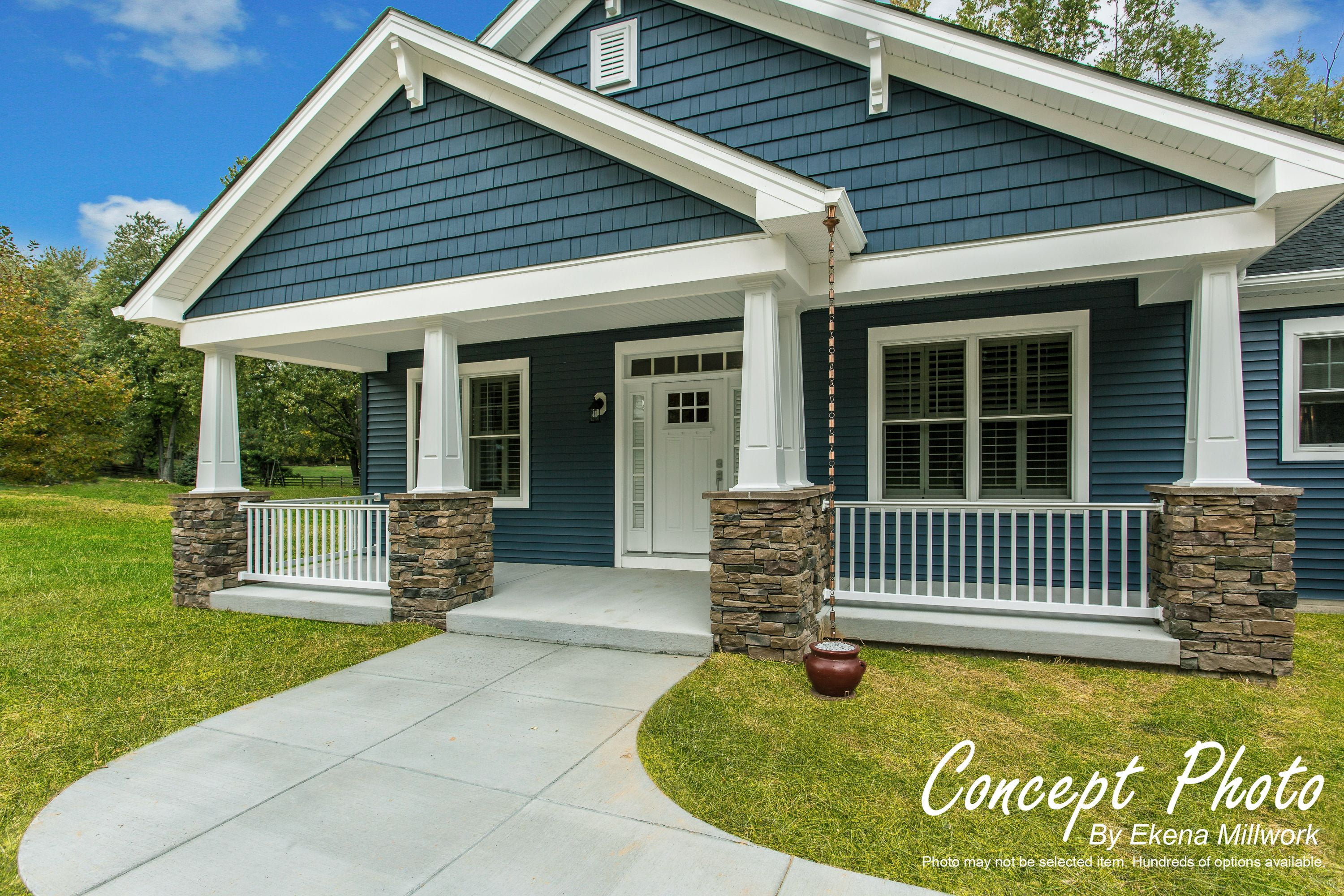 Ekena Millwork 08"W x 04'H Craftsman Classic Square Non-Tapered, Smooth Column, Crown Capital & Crown Base