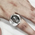 thumbnail image 3 of Black Rutile Mans Ring, Natural Black Rutilated Quartz, Quartz Silver Jewelry, 925 Silver Ring, Gift, Heavy Mens Ring, Arabic Design, Ottoman Style Ring, Christmas, Turkey Mens Signet Ring, 3 of 6