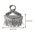 thumbnail image 2 of Bolso bandolera para mujer, bolso informal con borlas en el pecho, bolso con borlas (gris), 2 of 6