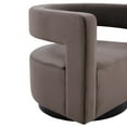 thumbnail image 6 of SAFAVIEH Couture Edgar Modern Velvet Solid Swivel Armchair, Dark Brown, 6 of 6