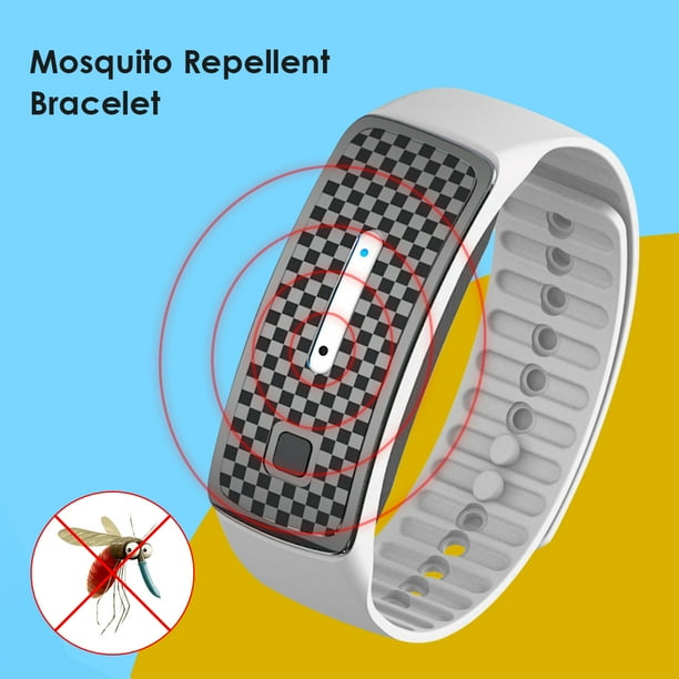 Pulsera Ultrasónica Repelente De Mosquitos, Pulsera Antiplagas (Blanco)
