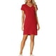 thumbnail image 2 of CAMISETA DE NOCHE CHIC PARA MUJERES INSPIRADA, CAMISETA DE MANGA CORTA, VESTIDO DE NOCHE CON ESCOTE EN V Y BOLSILLOS, TAMAÑO M, ROJO, 2 of 6