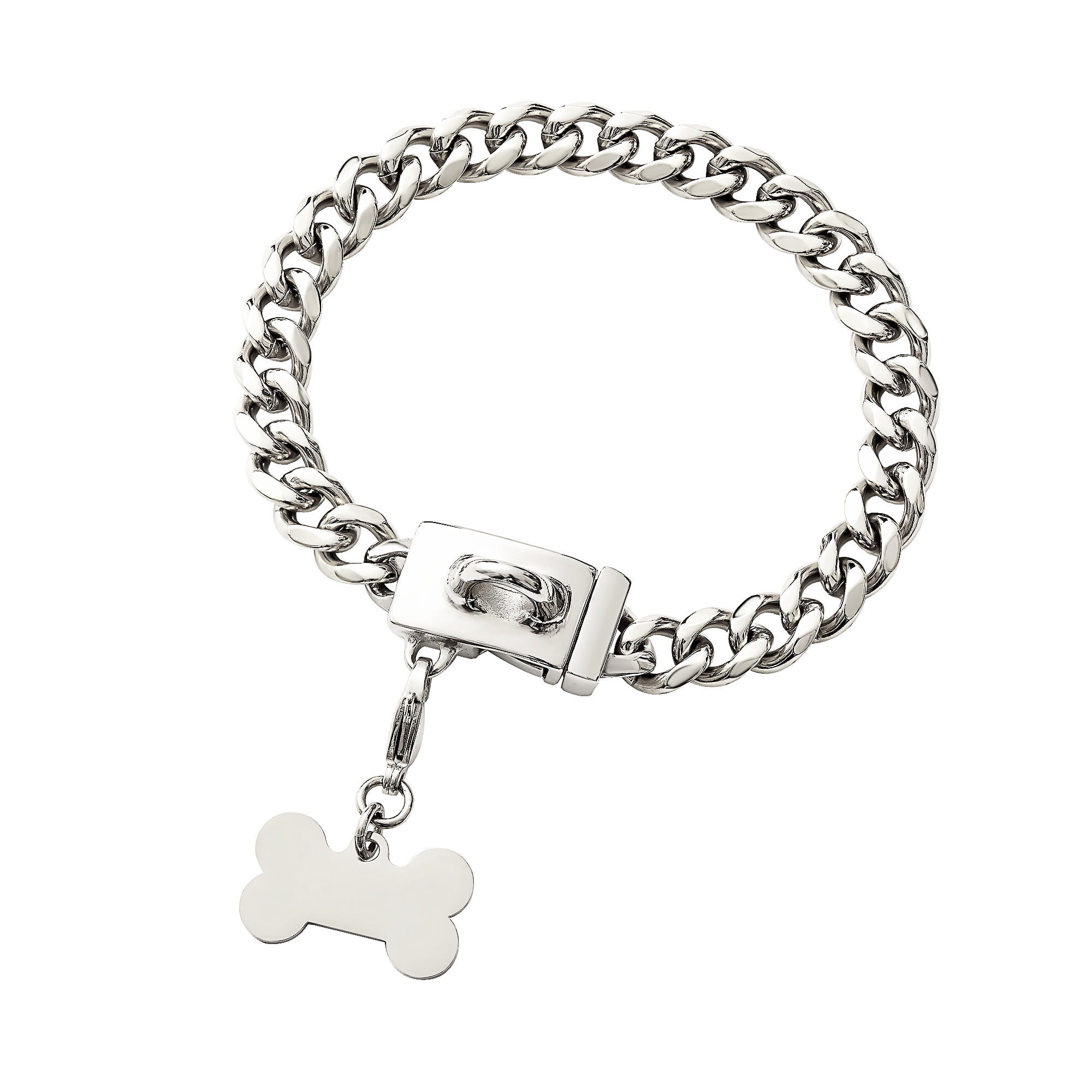 Silver Dog Collar Metal Stainless Steel Chain For Medium Dogs Heavy