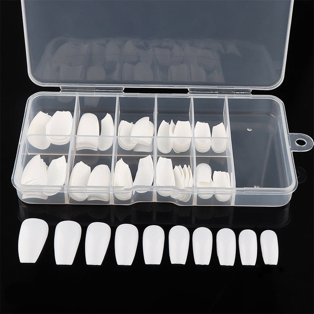 Coffin Clear Nail Tips Long Heart on Nails Cre8tion Nail Tips 600 Short Coffin Tips Acrylic Hand Practice Nail Tips Nail Acrylic Practice Hand Nail Tips Short French Nail Tips Half Cover