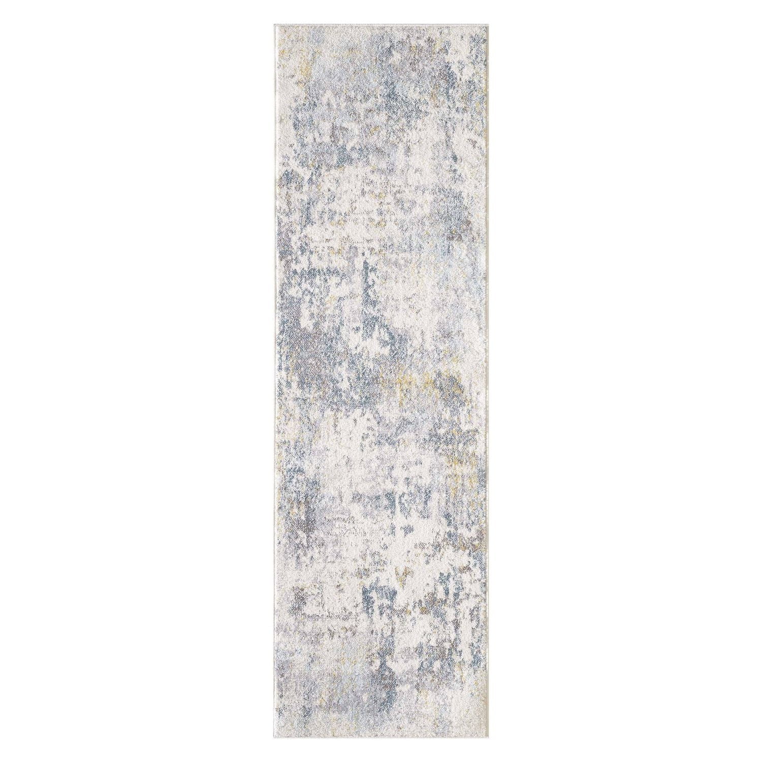 Valoria Cream and Blue Woven Area Rug