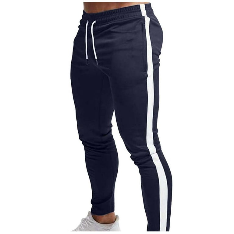 Elainilye Fashion Sweat Pants For Mens Casual Tight Fitting Elastic Waist Sweatpants Joggers Workout Trousers Track Pants Blue Walmart