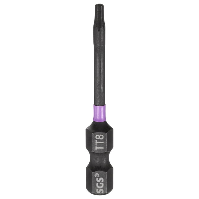 Uxcell TT8 Torx Impact Screwdriver Bit 1/4" Hex Shank 2" Long Magnetic with Hole