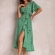 thumbnail image 4 of Vestido bohemio Odeerbi ODB164325 para Mujer con cuello en V Suelto manga Corta estampado, 4 of 9