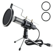 Yescom Condenser USB Microphone w/ Tripod Stand for Game Chat Studio Recording