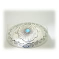 thumbnail image 6 of Native Solid Sterling Silver Turquoise American Brooch Pin Signed, 6 of 7