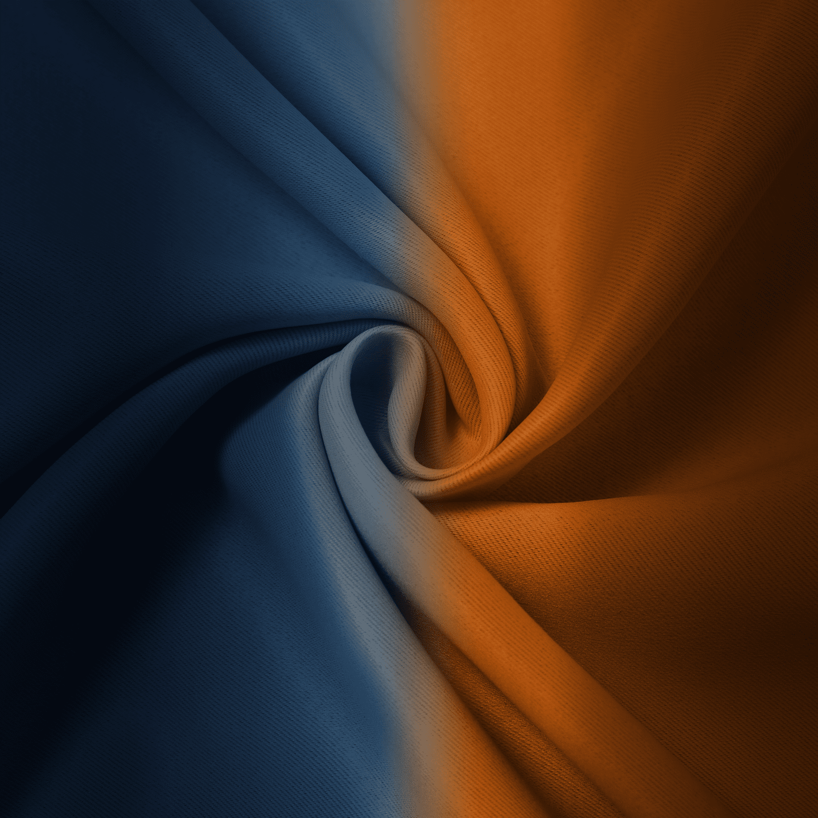 Yakamok Blackout Ombre Dark Blue and Burnt Orange Curtains for Bedroom, Gradient Room Darkening Curtains, Grommet Thermal Insulated Light Blocking Window Curtain for Living Room,52 x 84 Inch,2 Panels