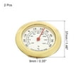 thumbnail image 2 of 1.46" Mini Indoor Outdoor Thermometer Celsius/ Fahrenheit Temperature Monitor, Gold 2 Pack, 2 of 5