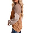 thumbnail image 4 of UVN Sweatshirts for Women Crewneck Casual Long Sleeve Blouse Color Block Loose Tops, 4 of 9
