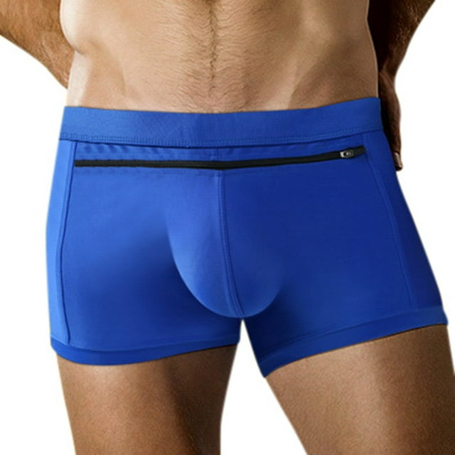 Men's Swim Shorts with Front Pocket Zipper Design for Beach and Pool - Classic Men's Bathing Suit with Back Pocket Travel Ready Fit and Quick-Dry Fabric