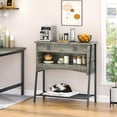thumbnail image 6 of Bestier 2-Drawers Console Table with LED Light for Entryway Gray, 6 of 7