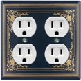 thumbnail image 1 of Metal Light Switch Plate Cover Elegant Victorian Black Yellow Frame FRA054, 1 of 13