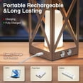 thumbnail image 7 of Touch Bedside Table Lamp, 3 Color Temperatures Small Lamp with Flame Lantern, Cordless Rechargeable Industrial Brown Table Lamp, Farmhouse Retro Nightstand Desk Lamp for Bedroom, Living Room, 7 of 7