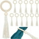 thumbnail image 1 of 12 servilleteros de madera con cuentas y borla de algodón, 16,5 cm (6,5"). Ideales para bodas, mesas de comedor y decoración de pared., 1 of 7