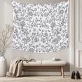 thumbnail image 5 of Grey Flower Tapestry for Bedroom Wall Hanging Tapestry, Vintage Farmhouse Boho Leaf Spring Plant Ceiling Backdrop Tapestries Poster Blanket Wall Decor for Teens Room Living Room Dorm 51" x 59", 5 of 8