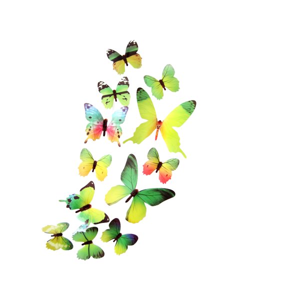 Pegatinas de mariposas Wosthever decoración hogar PVC 3D Verde