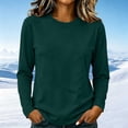 thumbnail image 5 of Tqcoqu Women's Cotton Crew Neck Long Sleeve T-Shirt, Casual Basic Loose Fit Long Sleeve Top, 5 of 8