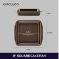 thumbnail image 2 of Circulon Nonstick Bakeware 9-Inch Square Cake Pan, Chocolate Brown, 2 of 10