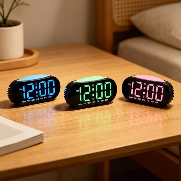 Msgweeeg Alarm Clocks for Bedrooms Small Digital Clock Electronic Clock Multi Functional Digital Alarm Clock Date Temperature Display LED Clock