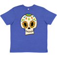 thumbnail image 3 of Inktastic Smiling Sugar Skull for Day of the Dead Youth T-Shirt, 3 of 5