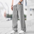 thumbnail image 2 of Abtuhar Teens 13-17Y Boys Denim Pants Loose Straight Leg Full Length Trousers Jeans for Summer Daily Wear, 2 of 5