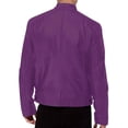 thumbnail image 3 of Pxiakgy winter coats for men Men's Autumn And Winter Stand Collar Leather Jacket Zip Leather Jacket Long Sleeve Jacket Purple + 5XL, 3 of 4