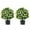 White, variant on Costway 2 Pack Artificial Boxwood Topiary Ball Tree Faux Shrub Bushes with Flowers White