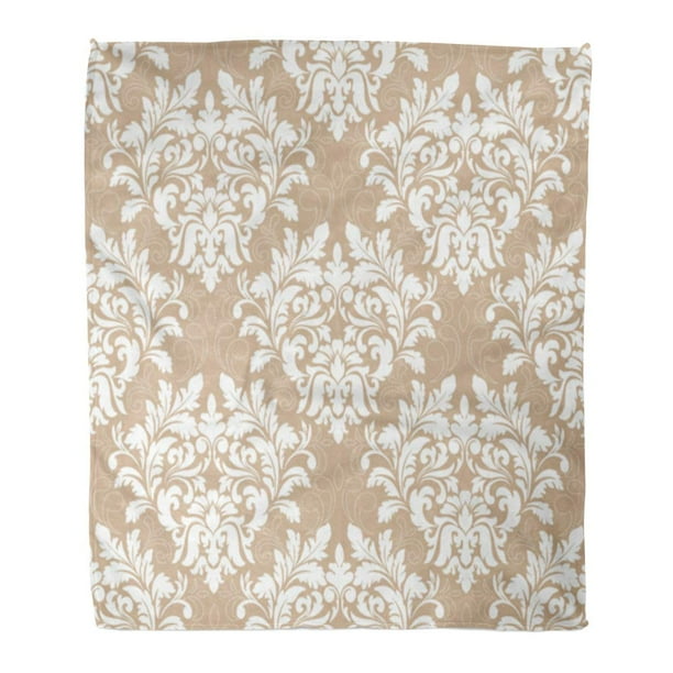 HATIART Semtomn Decorative Throw Blanket 50x60 Inches Damask Classical Luxury Old Fashioned Royal Victorian for Exquisite Warm Flannel Soft Blanket for Couch Sofa Bed Walmart