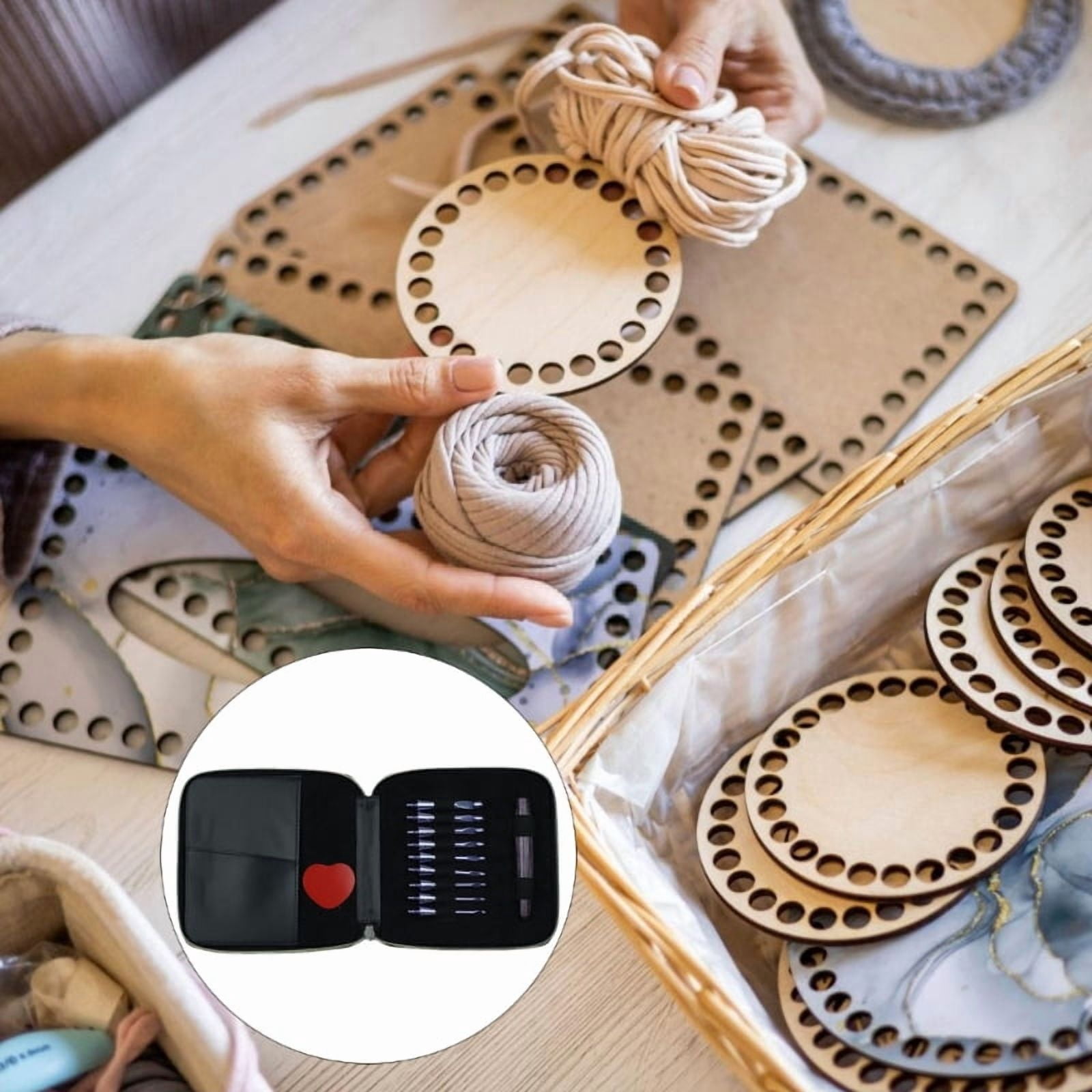 Crochet Hook Boasting Detachable Head and Elegant Wood Construction for All Skill Level