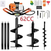 Datingday 62cc Gas Powered Post Hole Digger Earth Auger Drill W/3 Drill Bits(5", 6", 8") +3 Extension Bar Set