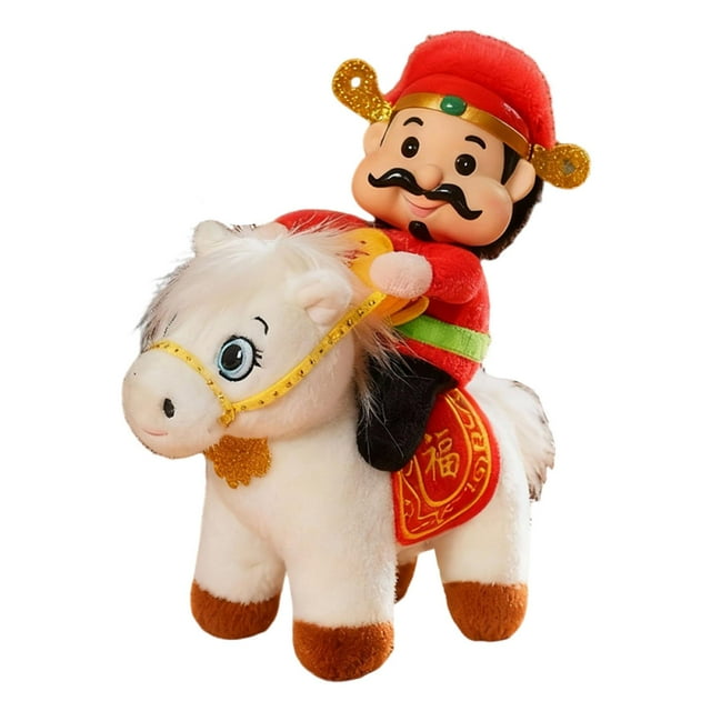 Juguete de caballo dios de la riqueza de Año Nuevo, muñeco de caballo dios de la riqueza de dibujos animados, estilo chino Estilo B