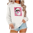 thumbnail image 2 of Craaazy Women's Christmas Santa Graphic Sweatshirt Casual Long Sleeve Crewneck Pullover Holiday Winter Tops Gifts, 2 of 4