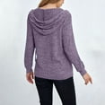 thumbnail image 5 of yillto Hooded Sweater Women Oversized V Neck Fashion Knit Long Sleeve Pullover Drawstring with Pocket, 5 of 6