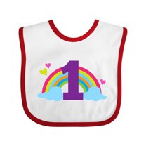 Inktastic 1st Birthday Rainbow Girls Baby Bib