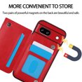 thumbnail image 5 of For Google Pixel 8A Wallet Case with Card Holder, Premium PU Leather Kickstand Credit Card Slots Case,[RFID Blocking] Double Magnetic Clasp Back Flip Durable Shockproof Cover, Red, 5 of 10