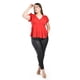 thumbnail image 4 of Blusa manga con detalle Roman Fashion /Tallas Extras, 12351 (Rojo) rojo 38, 4 of 6