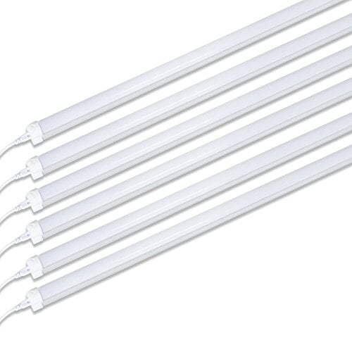 6500K Warehouse for Garage Super Bright White Corded Electric with Built-in ON/Off Switch 4500lm Barrina 8ft Led Tube Light Fixture 44w Shop Pack of 6 