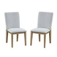 thumbnail image 3 of Delphine Set of 2 Gray Linen Fabric Dining Chair, 3 of 5