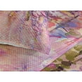 thumbnail image 3 of Ambesonne Tree Quilted Coverlet 3 Pcs, Watercolor Wisteria Blooms, Queen Size, Violet Purple Pink, 3 of 4