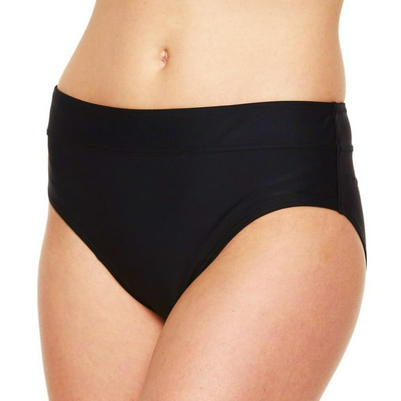 Croft & Barrow Black Tummy Slimmer Semi Hi-Waist Bottom Swimwear Plus Size 26W