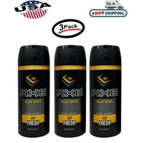 Axe Deodorant Body Spray Wild Spice Men's Fragrance- 150ml Each (3 Pack)
