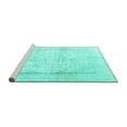thumbnail image 2 of Ahgly Company Machine Washable Indoor Square Persian Turquoise Blue Traditional Area Rugs, 6' Square, 2 of 4