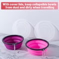 thumbnail image 4 of Cuencos para perros SLSON plegables con tapa, paquete de 2 unidades, 1 litro (rosa/morado), 4 of 8