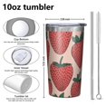 thumbnail image 4 of Pink Strawberry Plants Fruit 10oz Tumblers Stainless Steel Tumbler with Lid and Straw,Vacuum Insulated Double Wall Travel Tumbler Cups with Cleaning Brush for Coffee, Tea, 4 of 4