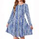 thumbnail image 1 of Odeerbi Niñas Gradient Striped A-Line Vestido de Manga Larga Skater Vestido Retro Vintage Stretchy Escuela Recital Twirly Vestido, 1 of 5